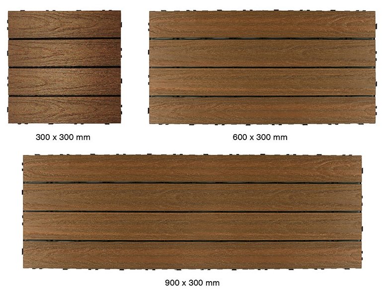Deck Tiles Size